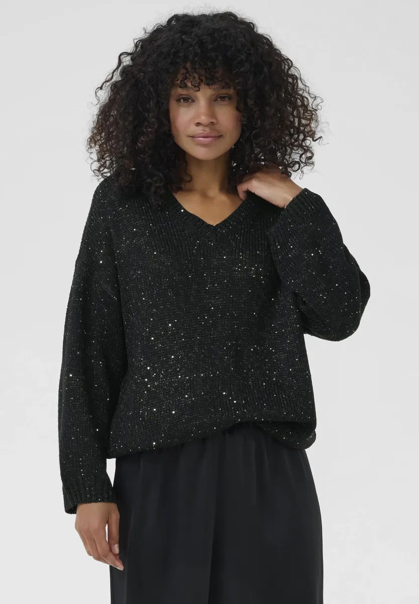 KASHINA PULLOVER - Strickpullover - black deep