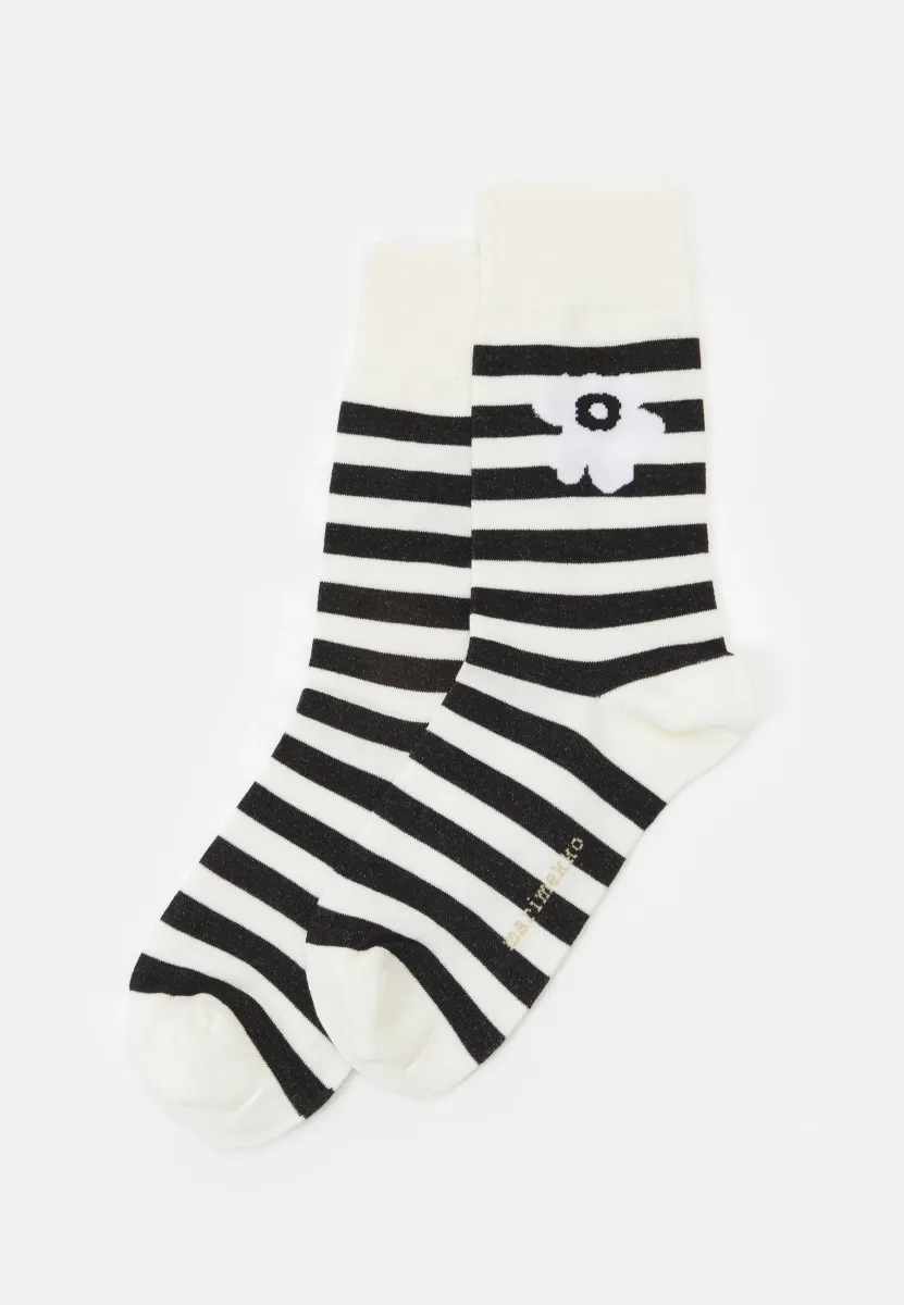 KASVAA TASARAITA UNIKKO ONE UNISEX - Socken - offwhite/black