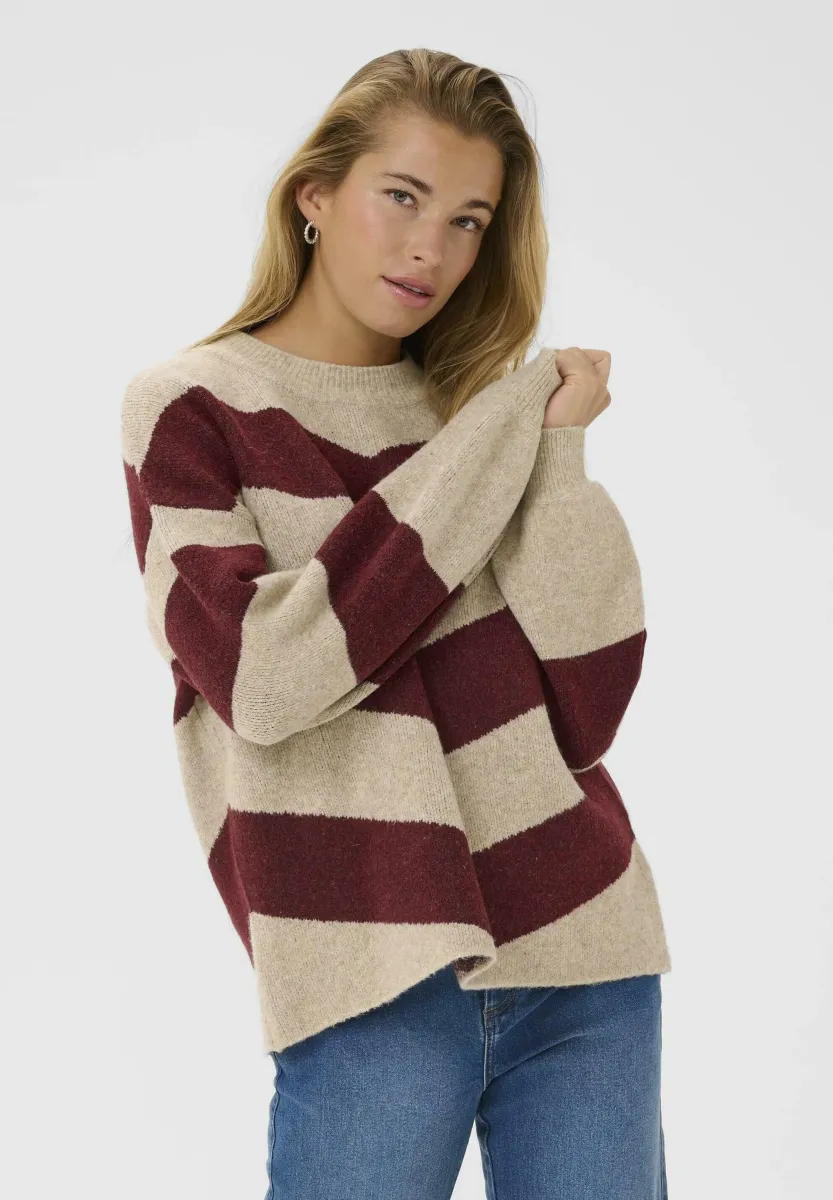 KAVERANA KNIT PULLOVER - Strickpullover - feather g m windsor w  stripe
