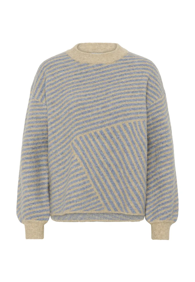 KAVERANA KNIT PULLOVER - Strickpullover - feather grey mel windward blue