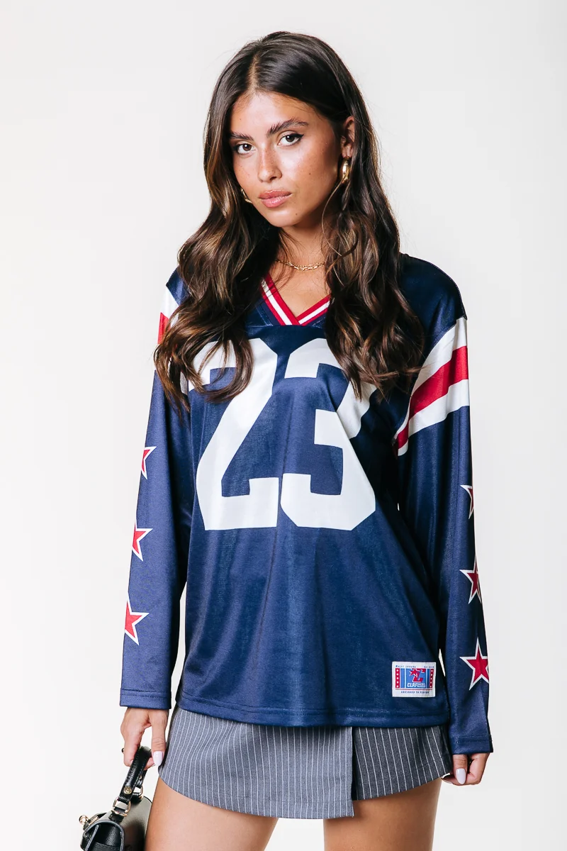 KAYLA TEE - Langarmshirt - canal blue