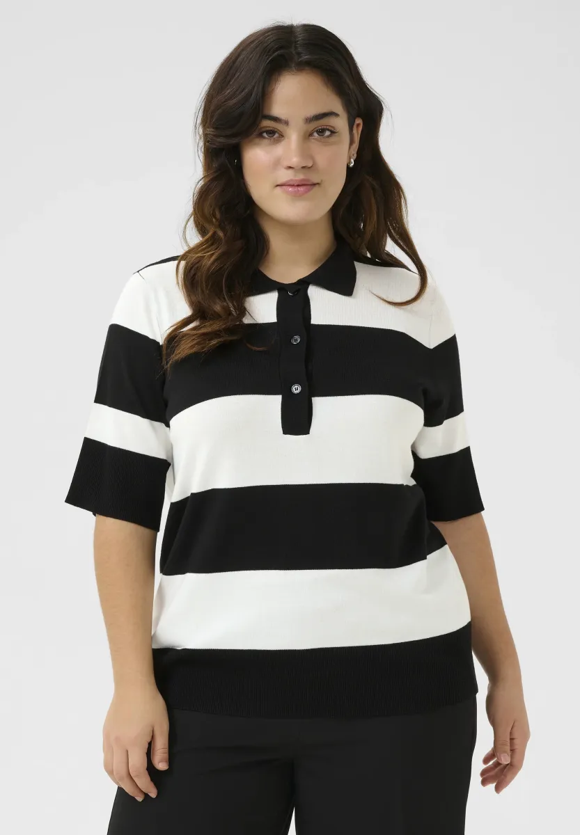 KCLIZZY - Poloshirt - black chalk bold stripe