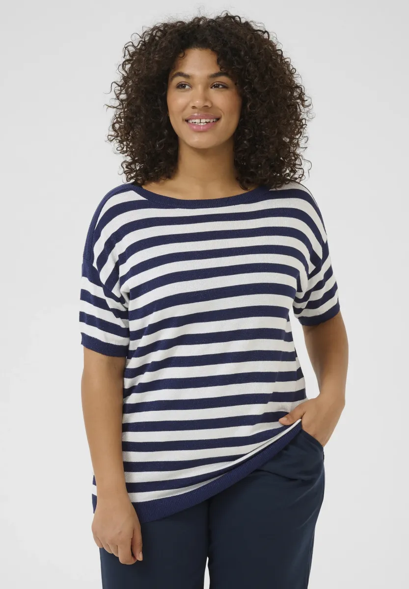 KCREGITTA - T-Shirt print - midnight chalk lurex