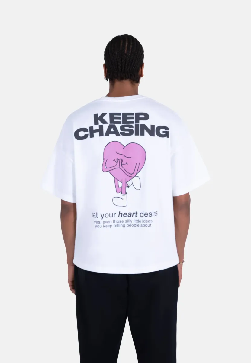 KEEP CHASING UNISEX - T-Shirt print - white