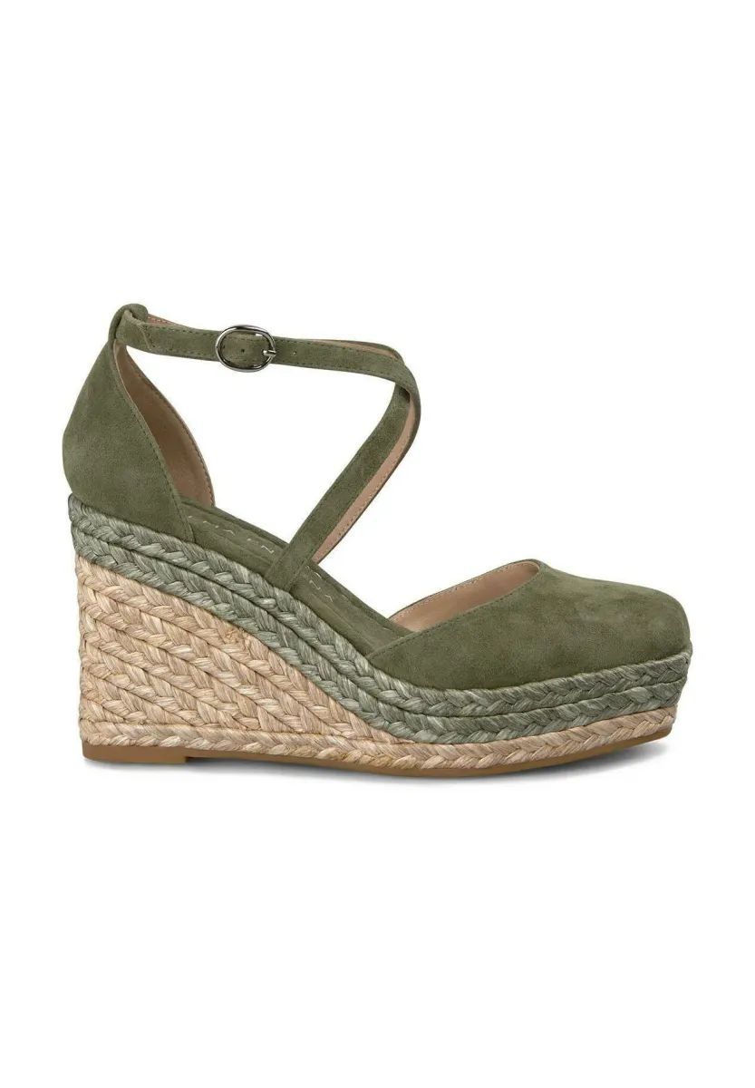 Keilpumps - verde oscuro jaspeado