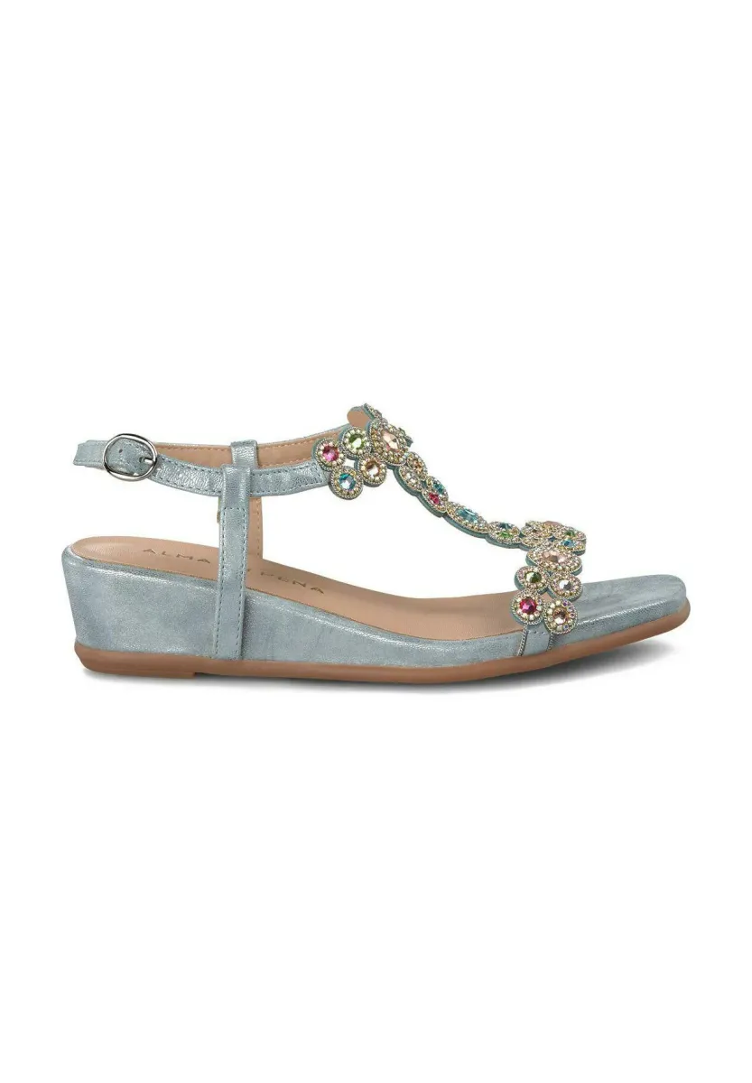 Keilsandalette - azul claro