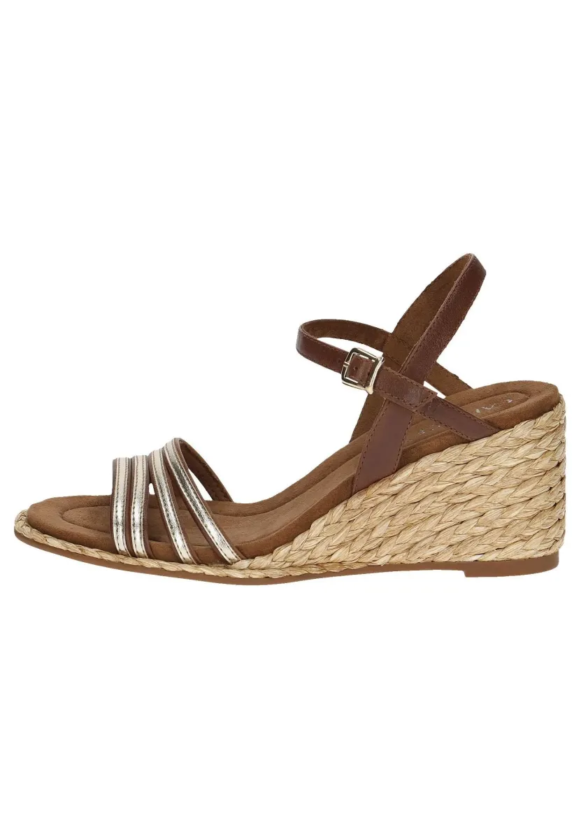 Keilsandalette - cognac gold