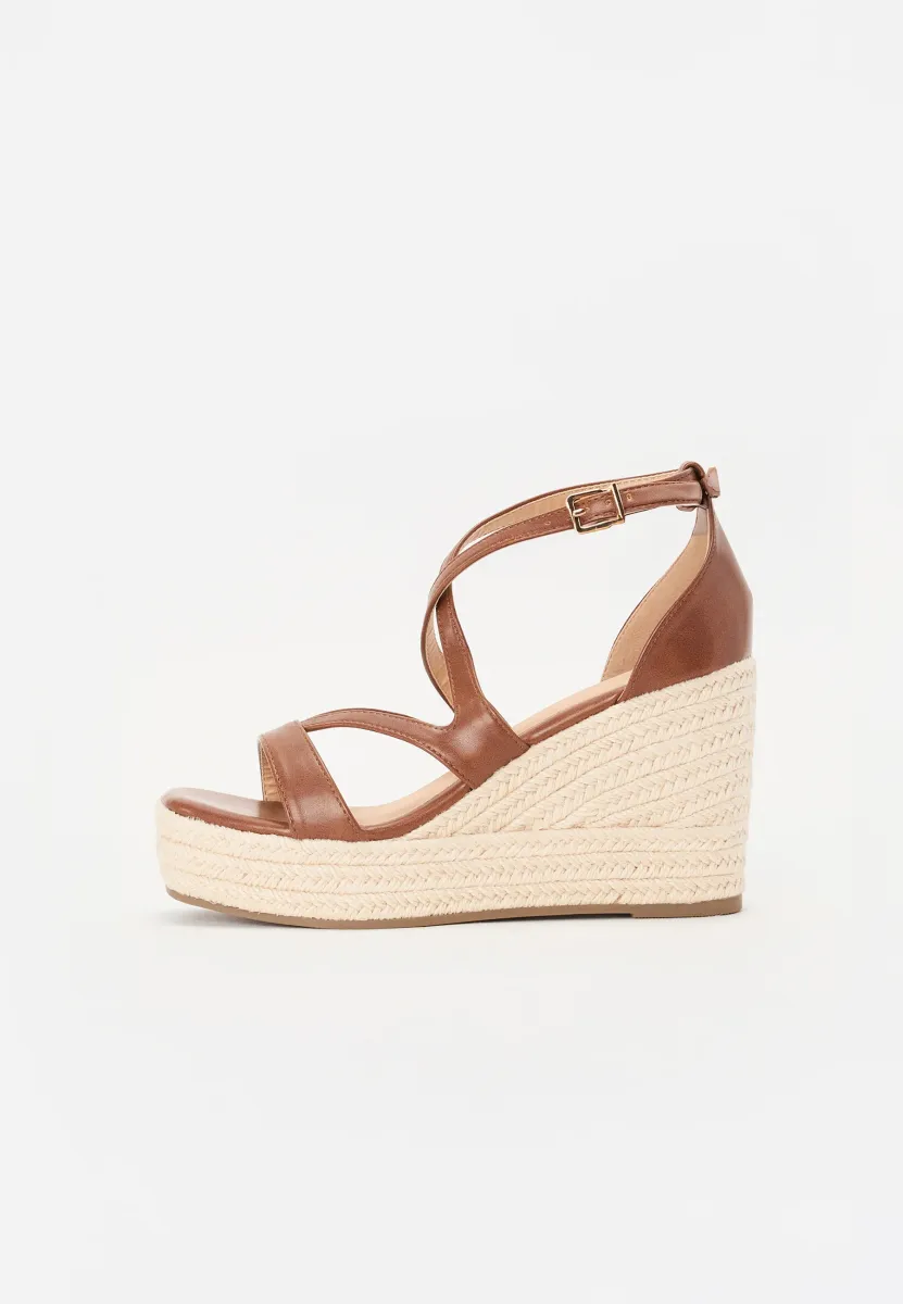 Keilsandalette - cognac