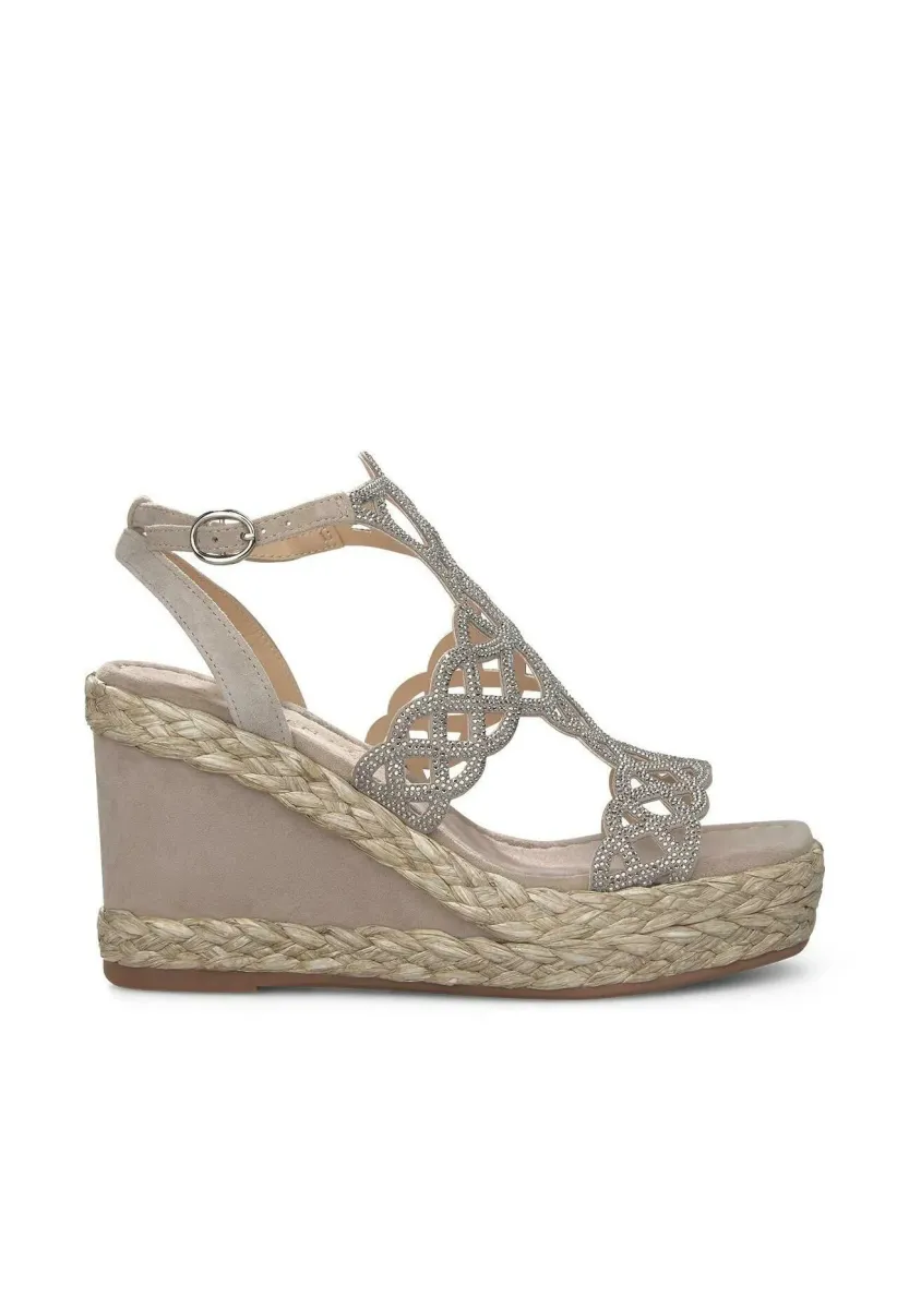 Keilsandalette - marrón topo