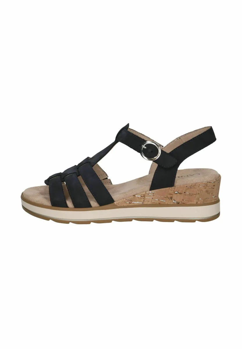 Keilsandalette - ocean nubuc