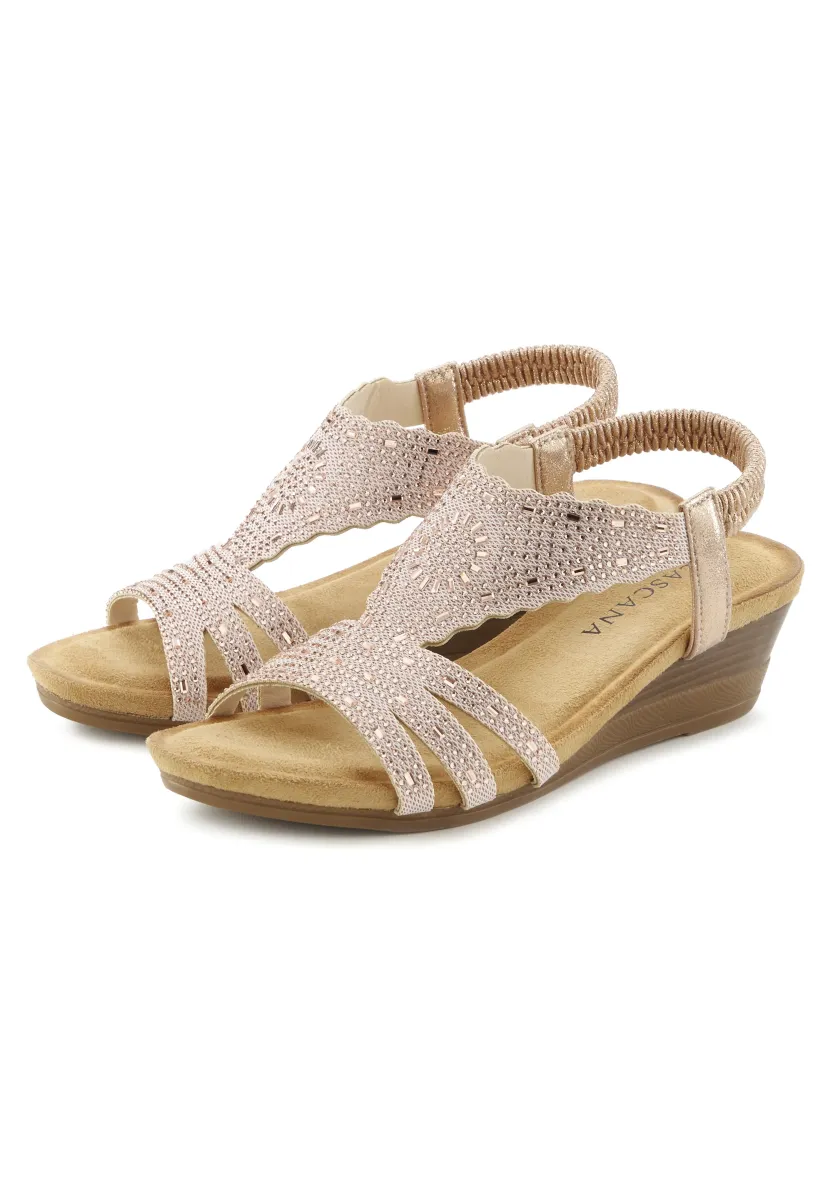 Keilsandalette - rosegoldfarben