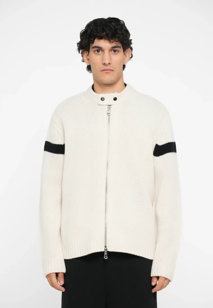 KESSLER BIKER ZIP - Strickjacke - moonbeam