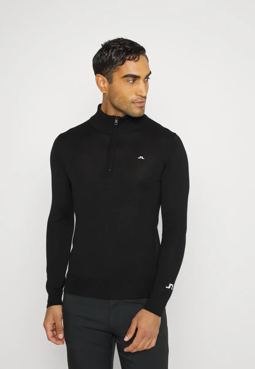 KIAN ZIPPED GOLF - Strickpullover - black