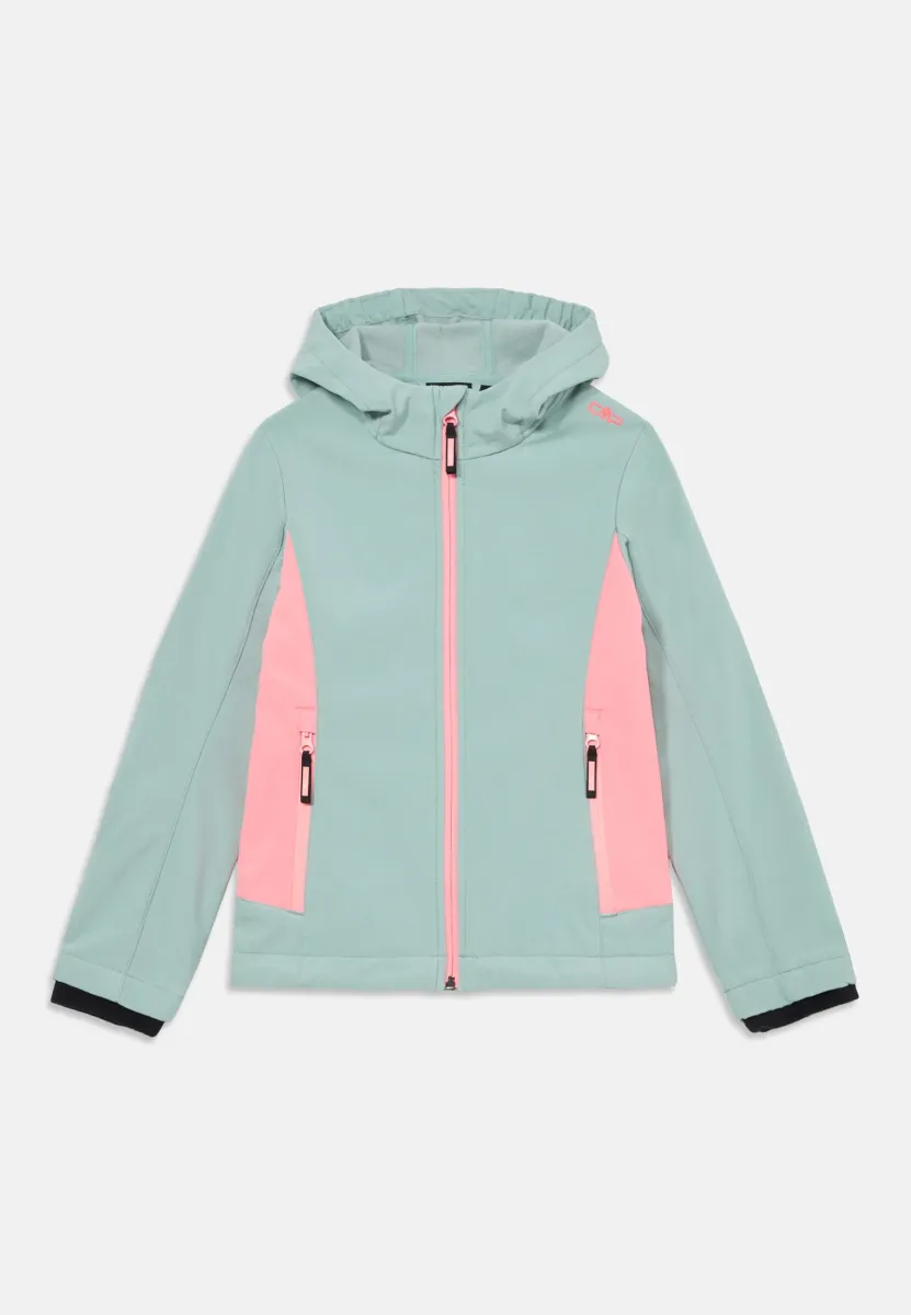 KID JACKET FIX HOOD - Softshelljacke - jade lotus