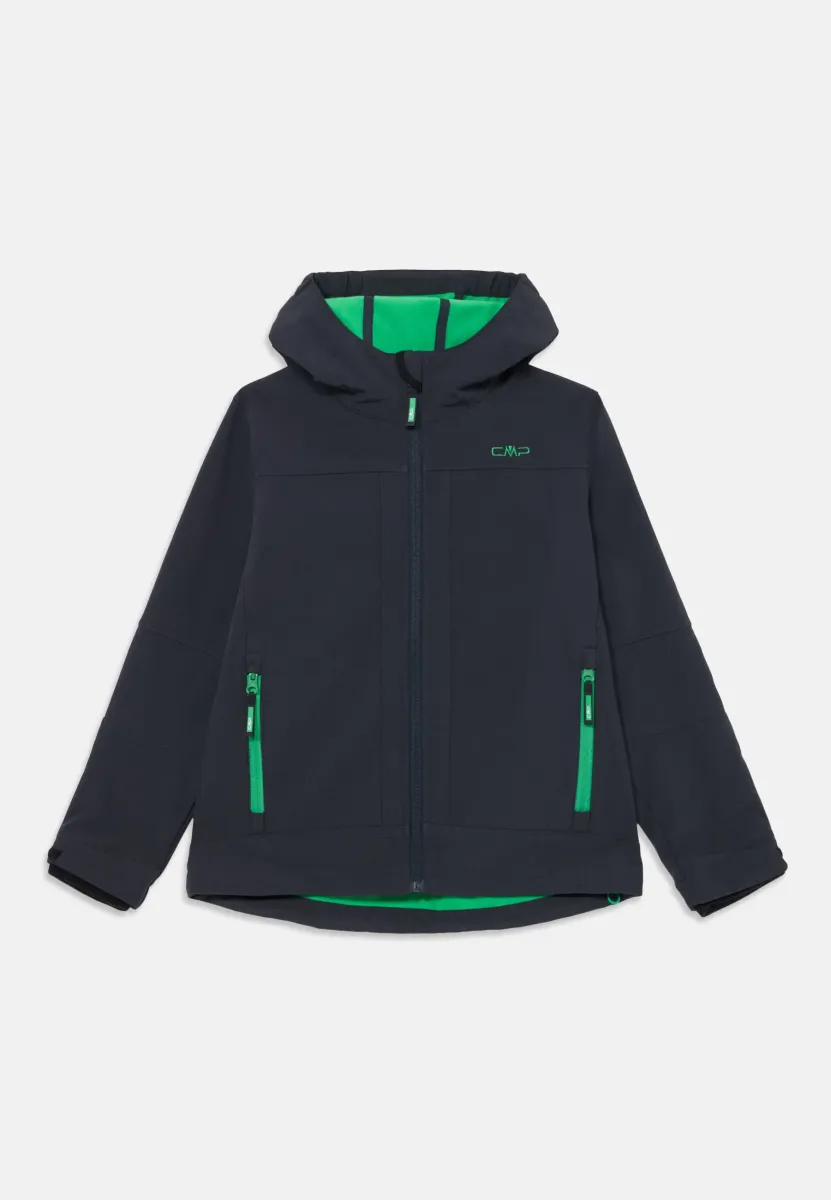 KID JACKET FIX HOOD UNISEX - Softshelljacke - anthracite/deep mint