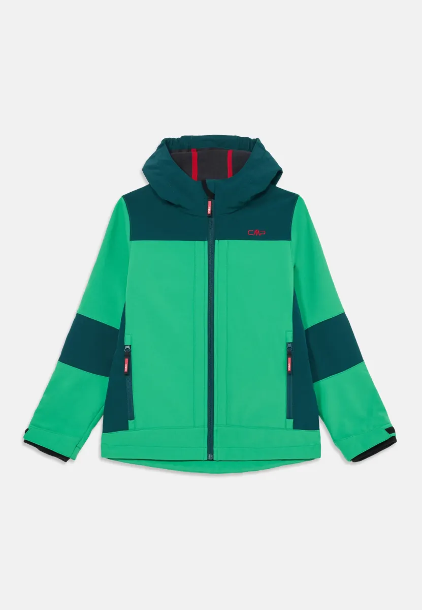 KID JACKET FIX HOOD UNISEX - Softshelljacke - deep mint/alpine