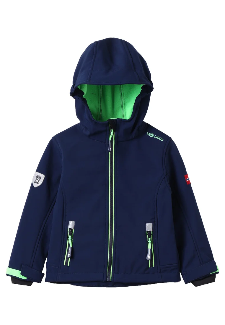 KIDS TROLLFJORD UNISEX - Softshelljacke - navy light green