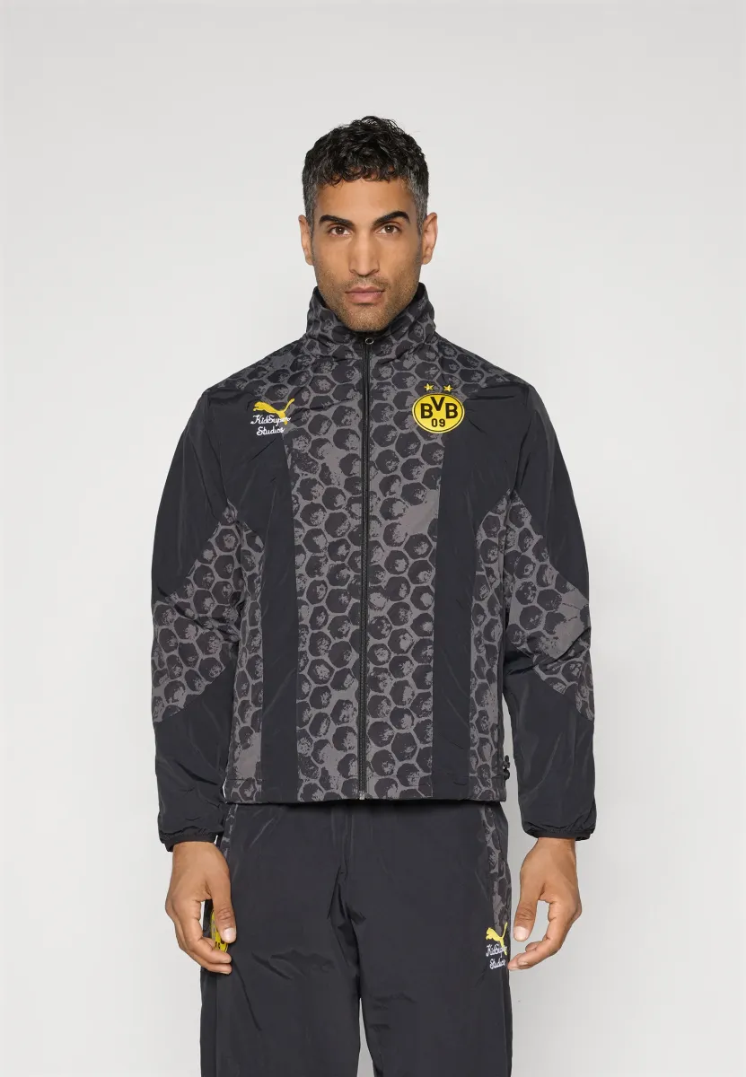 KIDSUPER BVB REVERSIBLE JACKET - Vereinsmannschaften - black/faster yellow