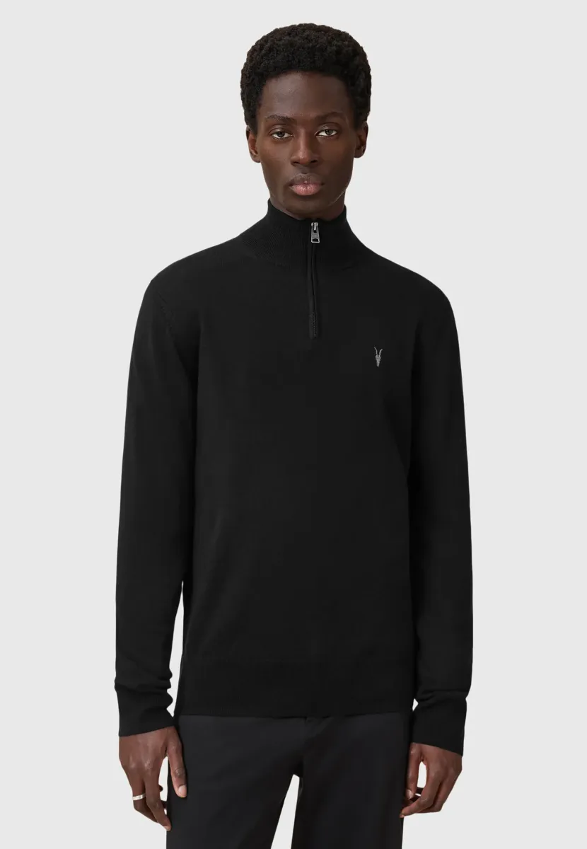 KILBURN ZIP FUNNEL - Strickpullover - black