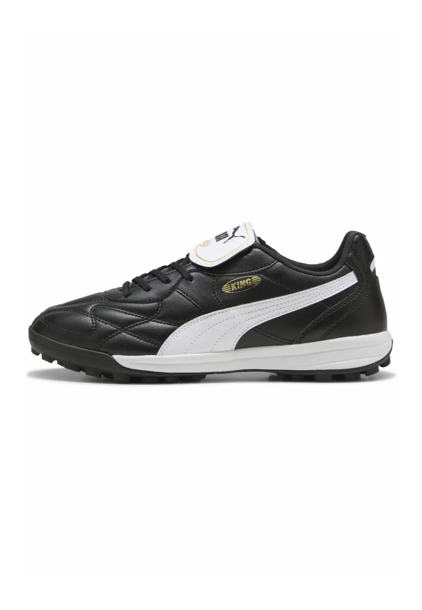 KING - Rasen-Fußballschuhe - black white gold