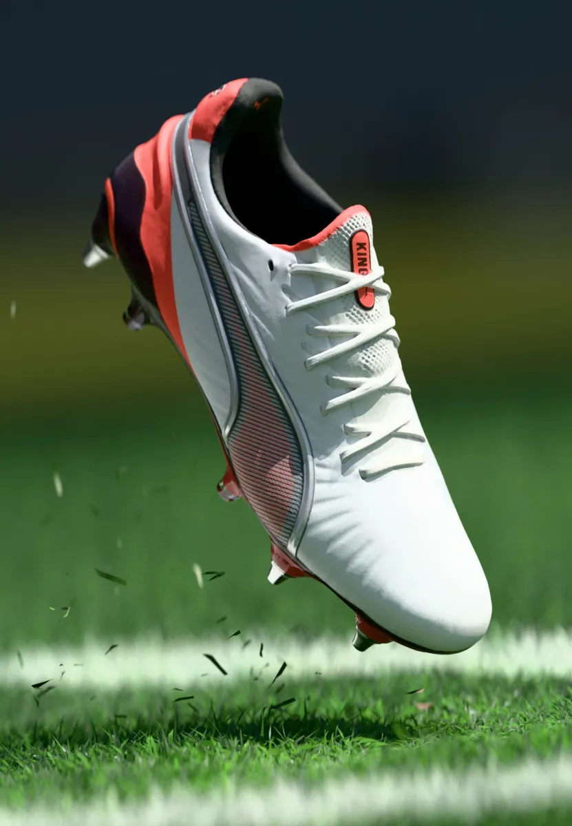 KING ULTIMATE MXSG - Fußballschuhe für weichen Untergrund - white/silver-coloured/glowing red/black