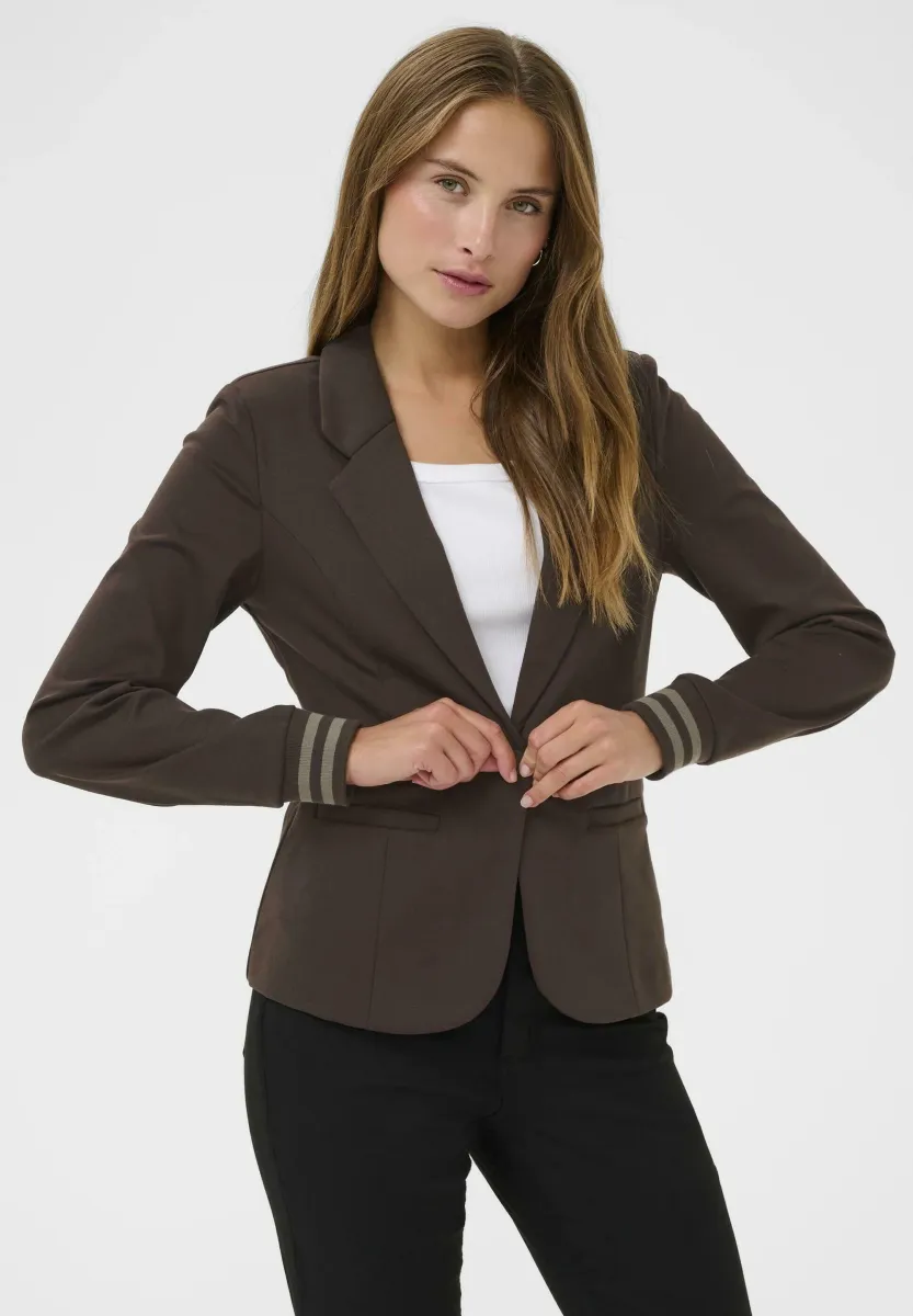 KINNIE - Blazer - black coffee morel stripe