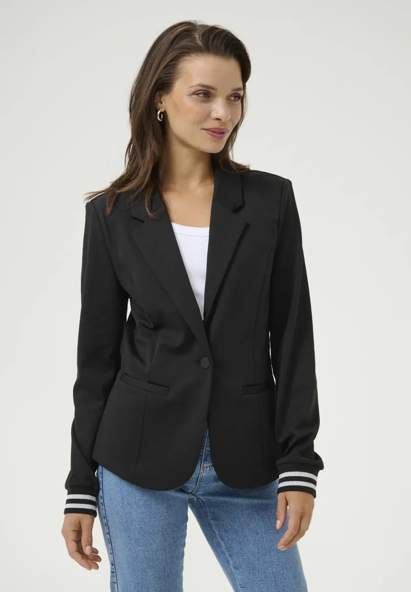 KINNIE - Blazer - black silver lurex stripe