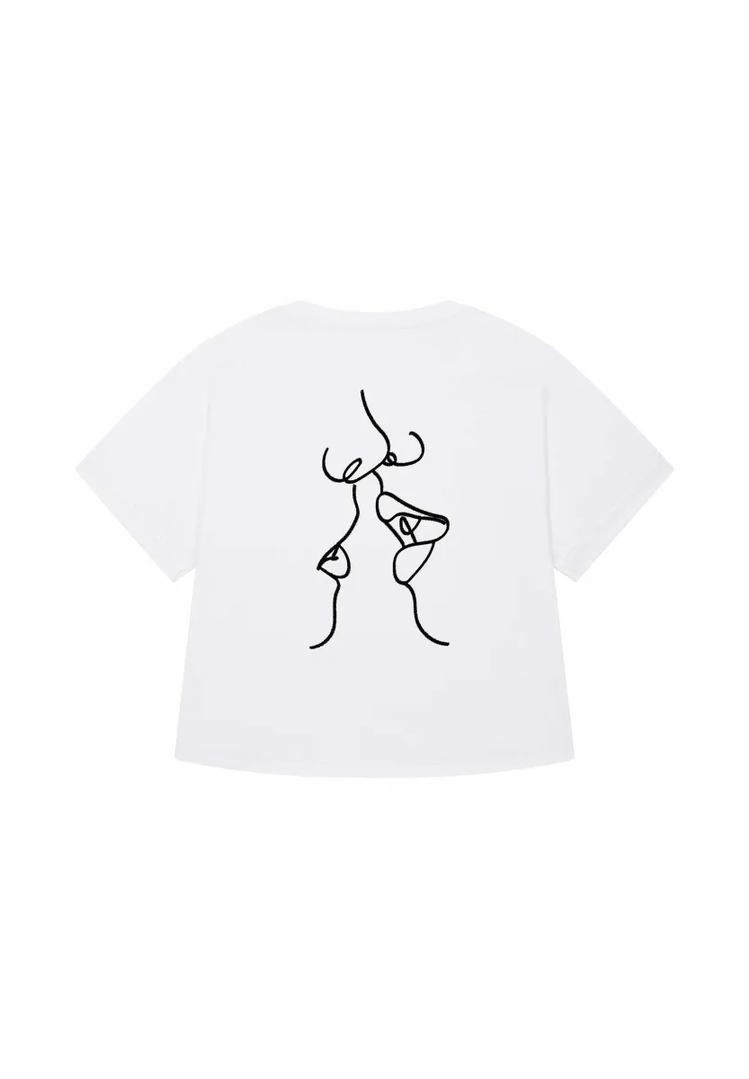 KISS ROLL UP  - T-Shirt print - white