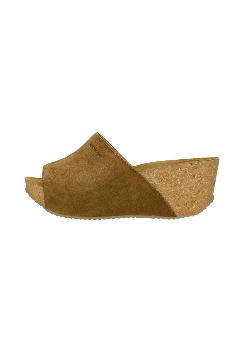 KLAPKI - Pantolette hoch - brown