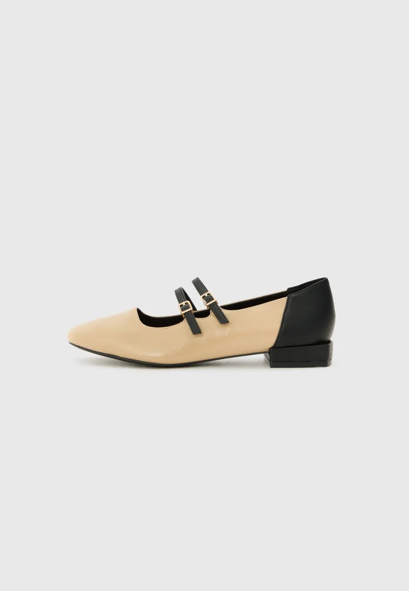 Klassischer Ballerina - beige/black