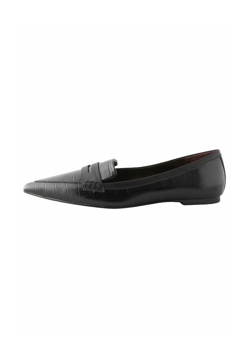 Klassischer Ballerina - black croc effect embossed