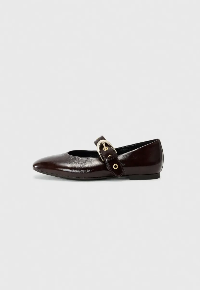 Klassischer Ballerina - mocca/gold-coloured