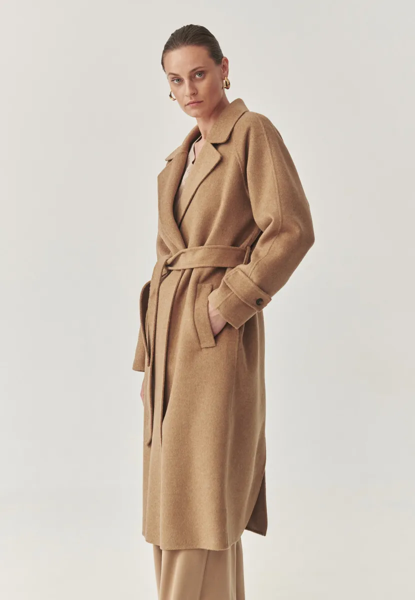 Klassischer Mantel - beige camel melange