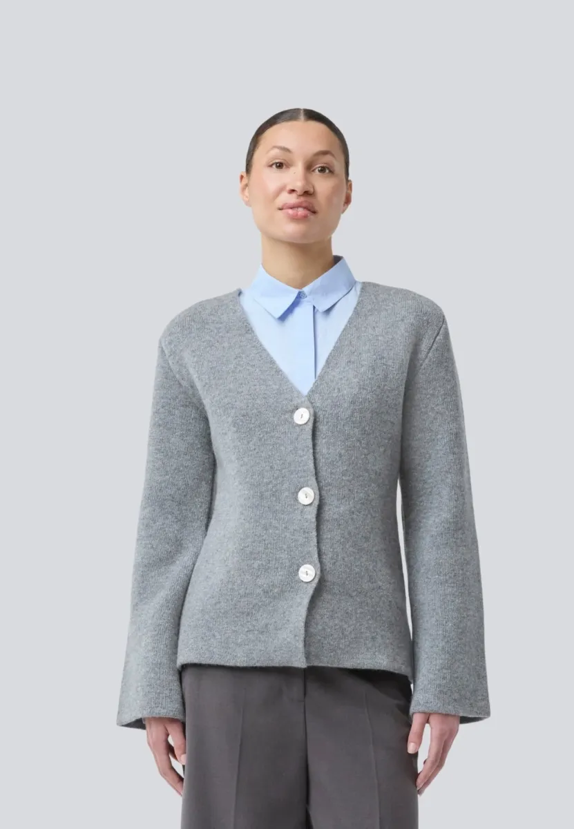 KLAYTON - Strickjacke - grey melange