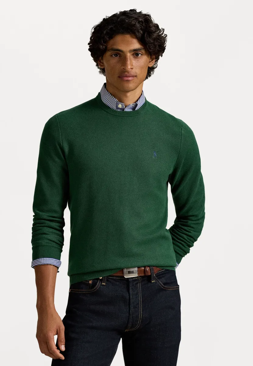 KNIT COTTON CREWNECK SWEATER - Strickpullover - vintage pine