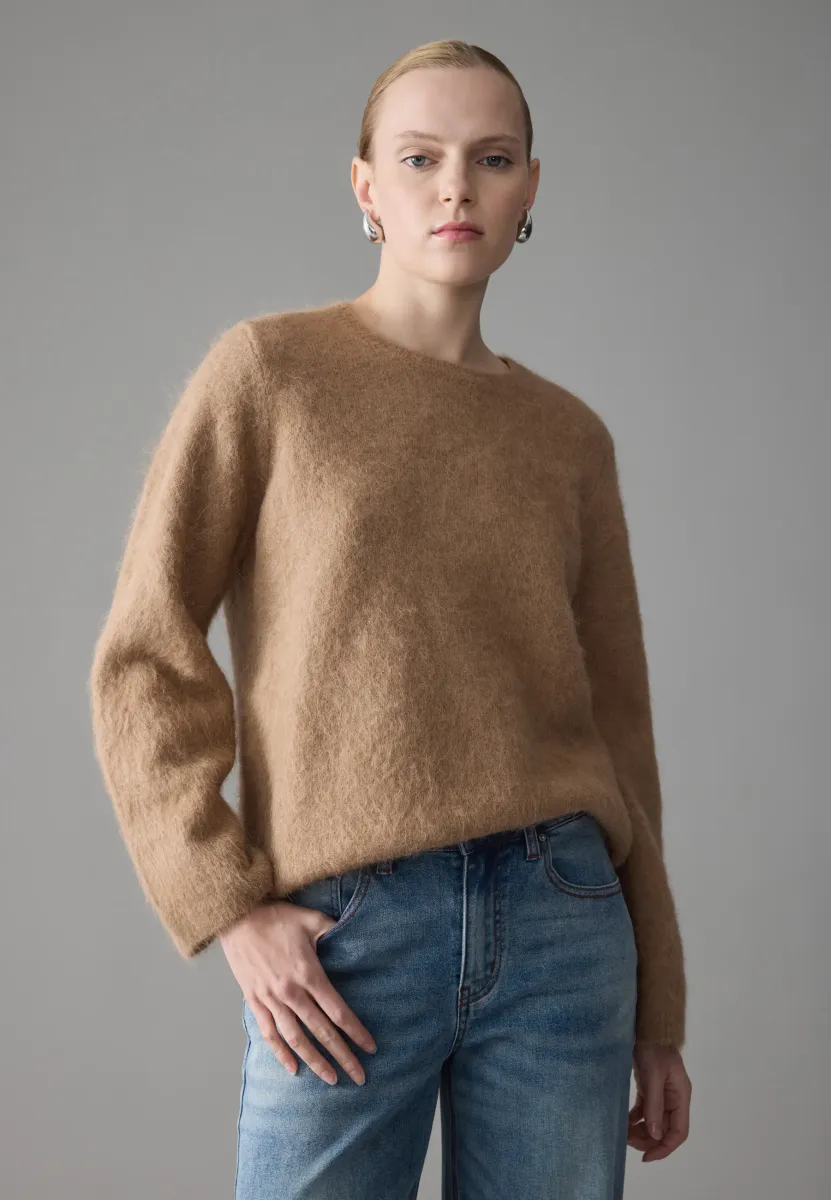 KNIT JUMPER ALPACA WOOL MIX - Strickpullover - taupe