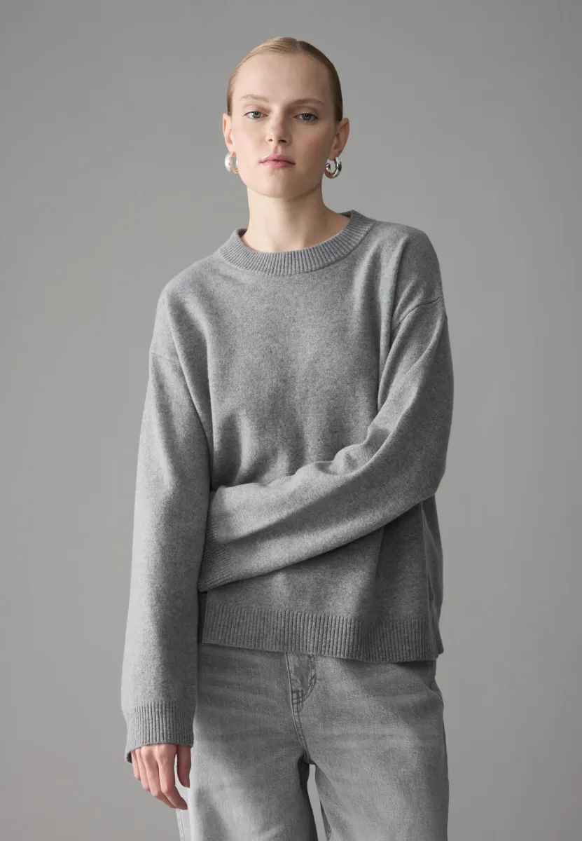 KNIT JUMPER WOOL CASHMERE MIX - Strickpullover - mid grey melange