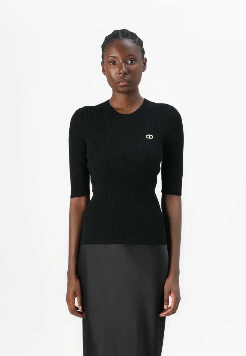 KNITTED - Strickpullover - nero