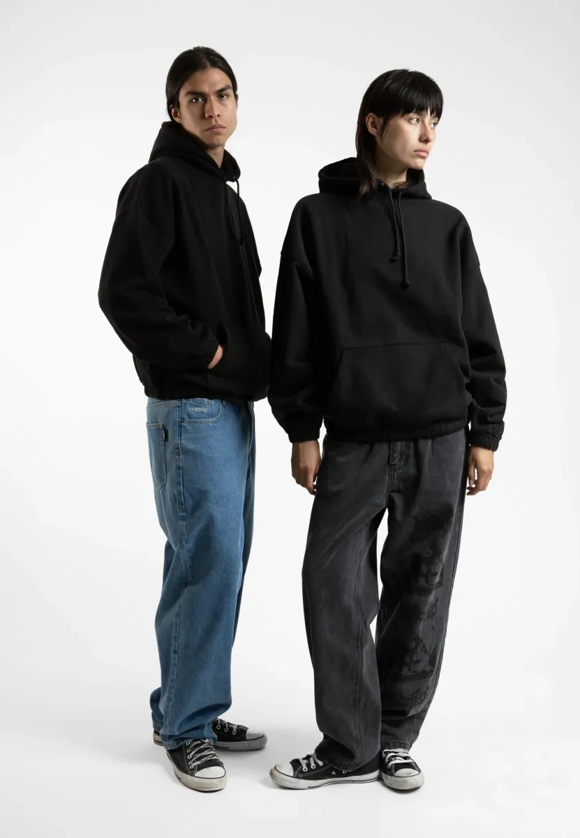 KNOW WHAT I MEAN BOXY HOODIE UNISEX - Kapuzenpullover - faded black