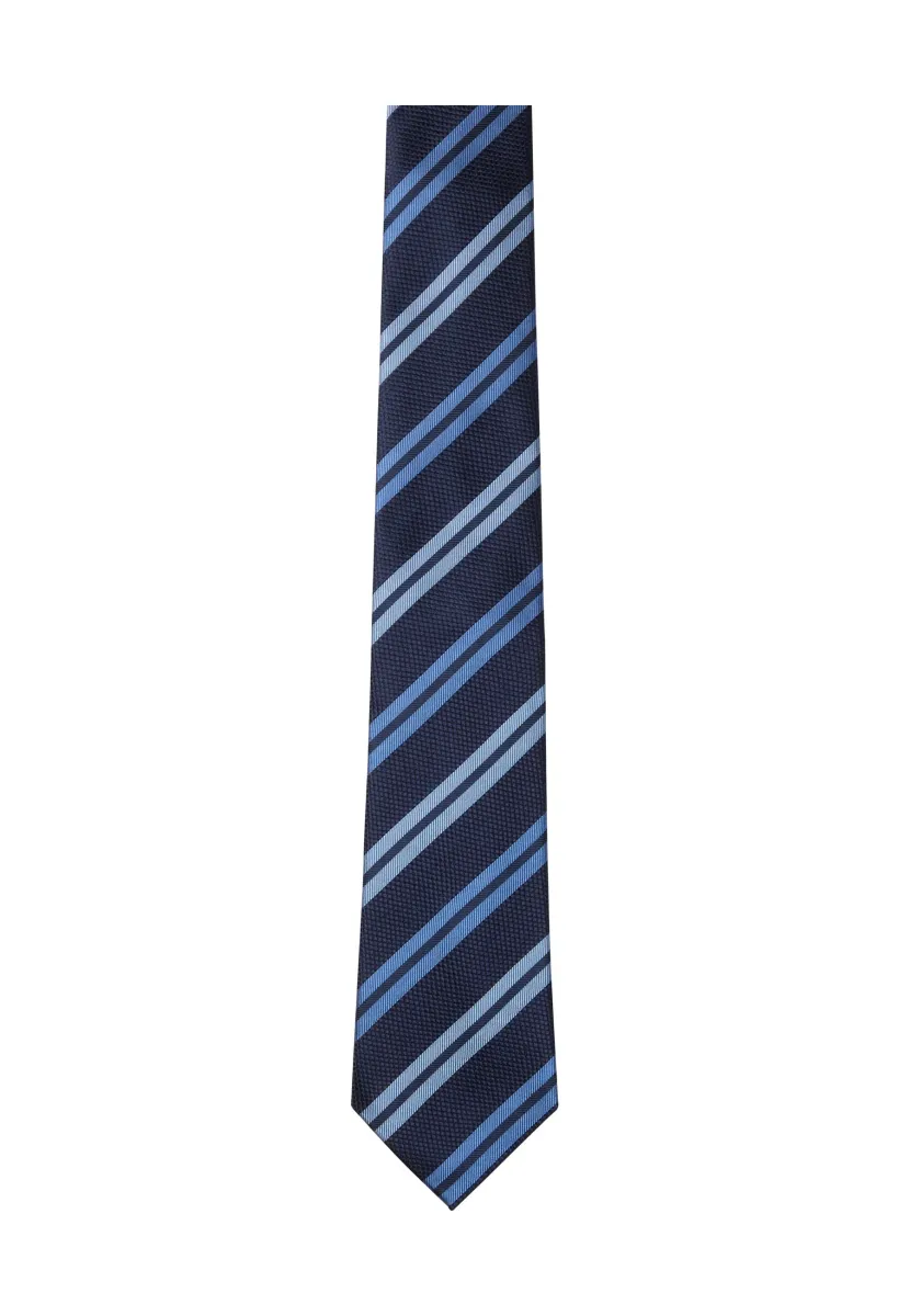 Krawatte - navy hellblau gestreift