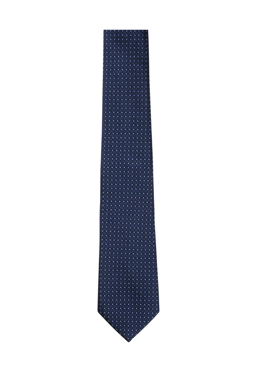 Krawatte - navy/hellblau gemustert