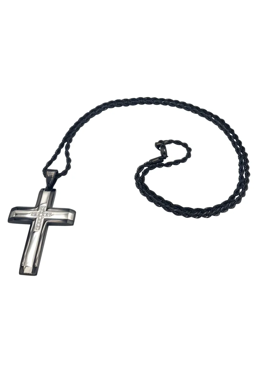 KREUZ - Halskette - schwarz/silberfarben