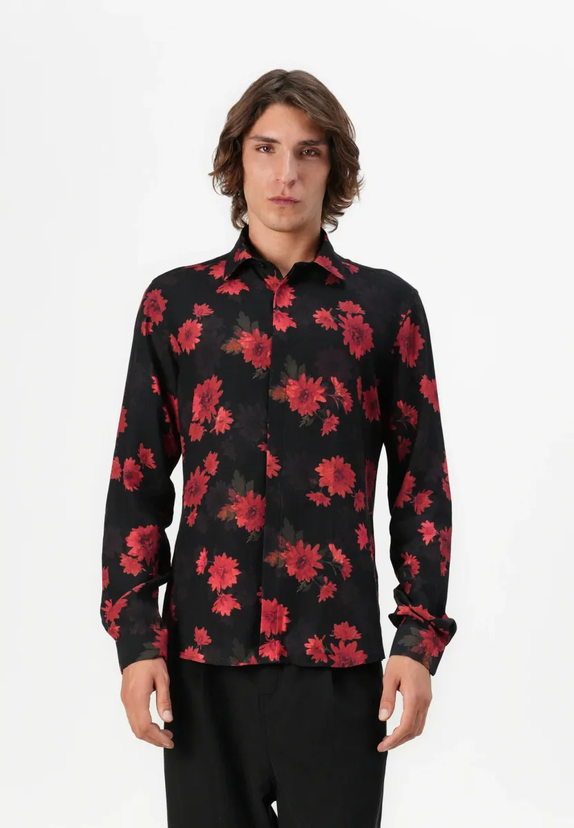 KRIZAN  - Hemd - black/red