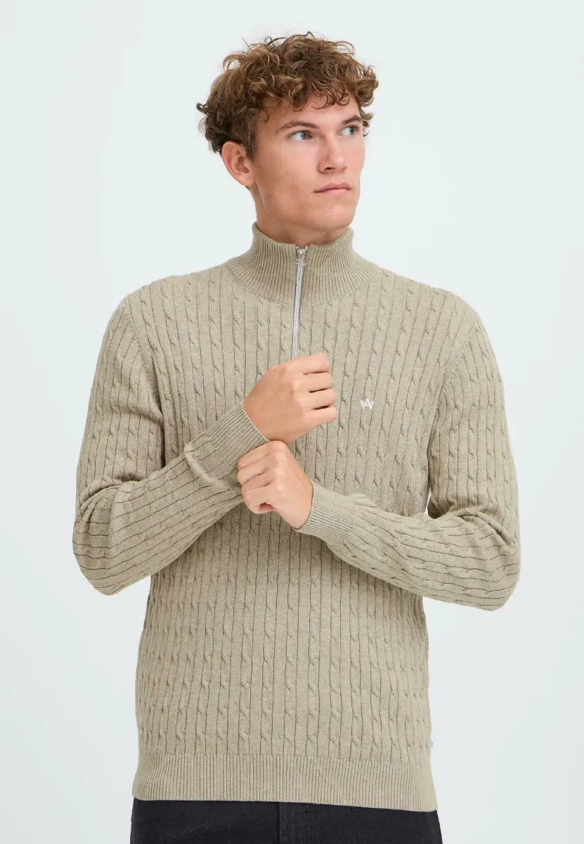 KSCALL HALF ZIP - Strickpullover - sand mix