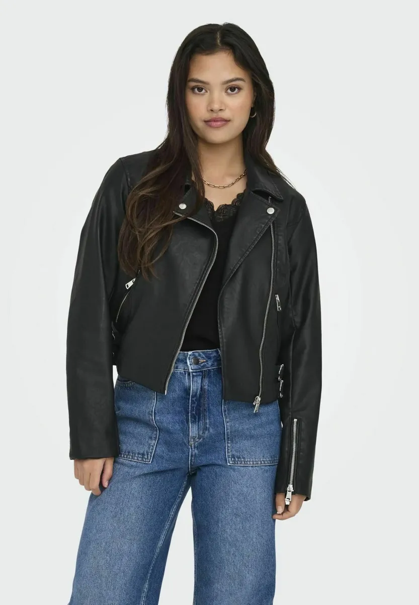 Kunstlederjacke - black