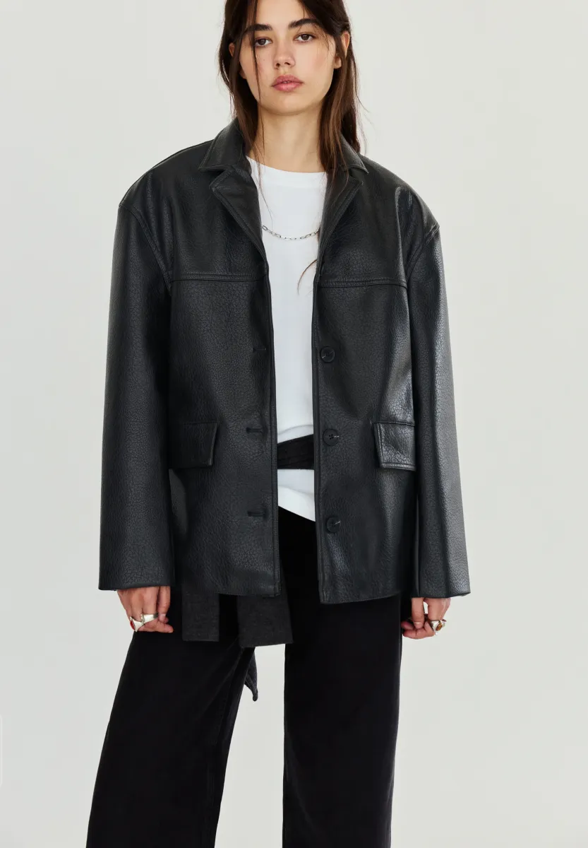 Kunstlederjacke - black