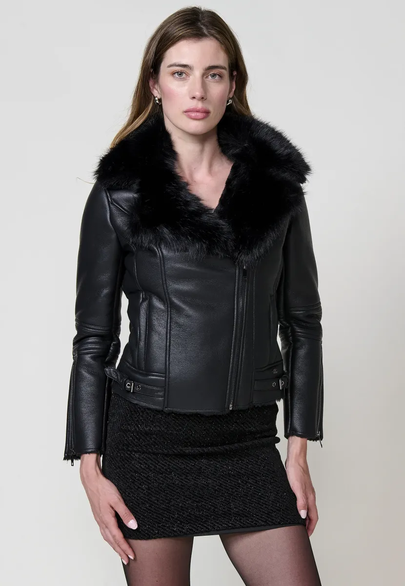 Kunstlederjacke - black