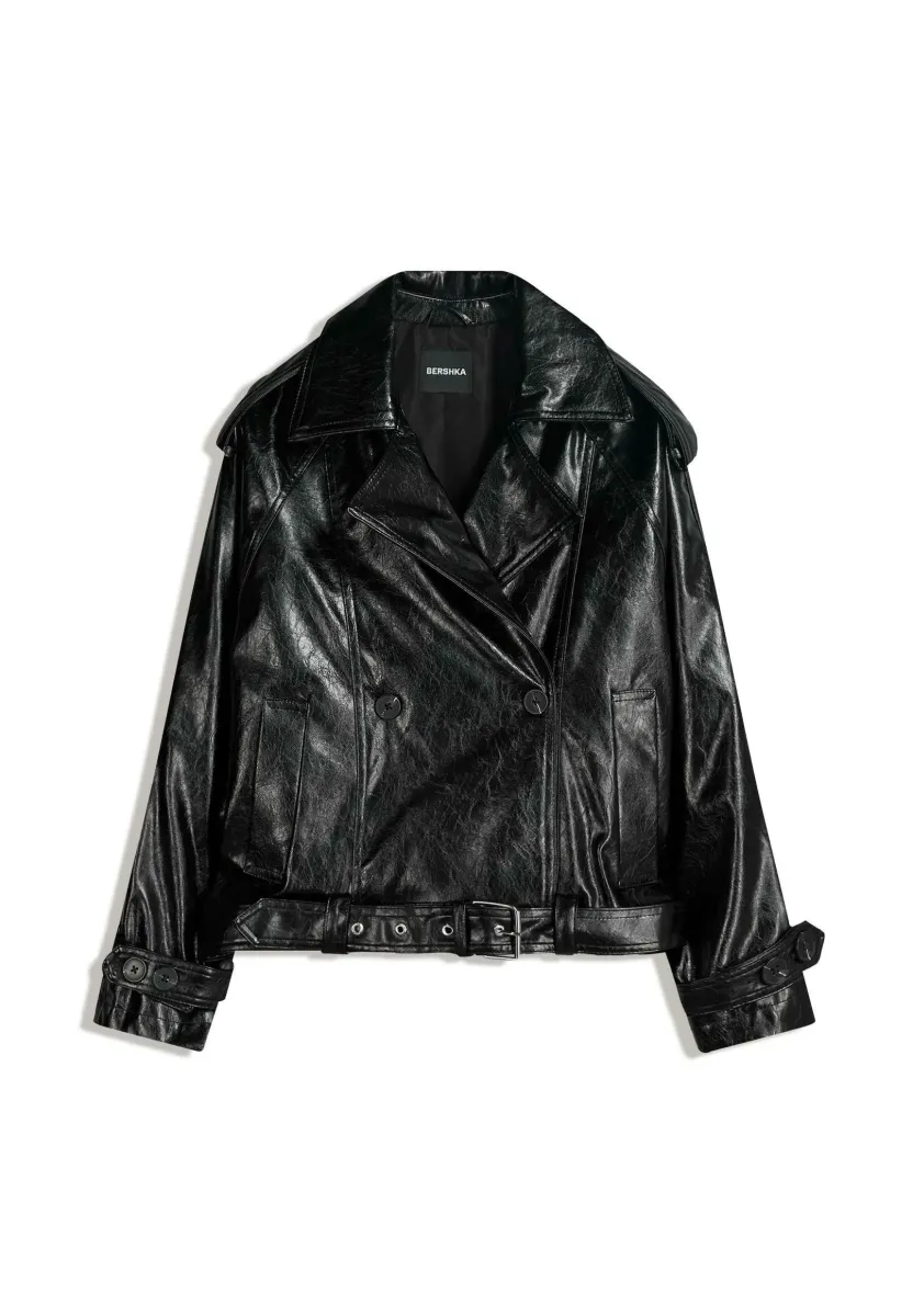 Kunstlederjacke - black
