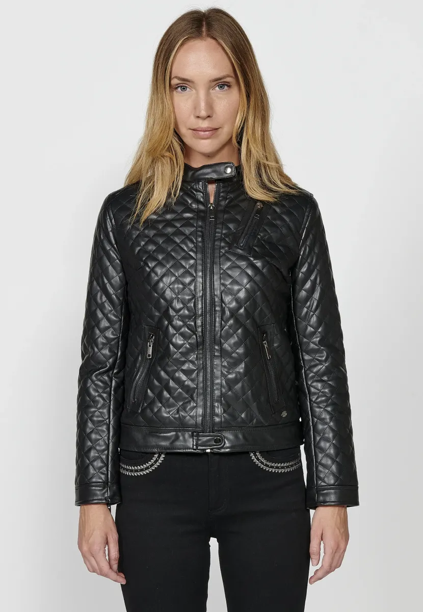 Kunstlederjacke - black