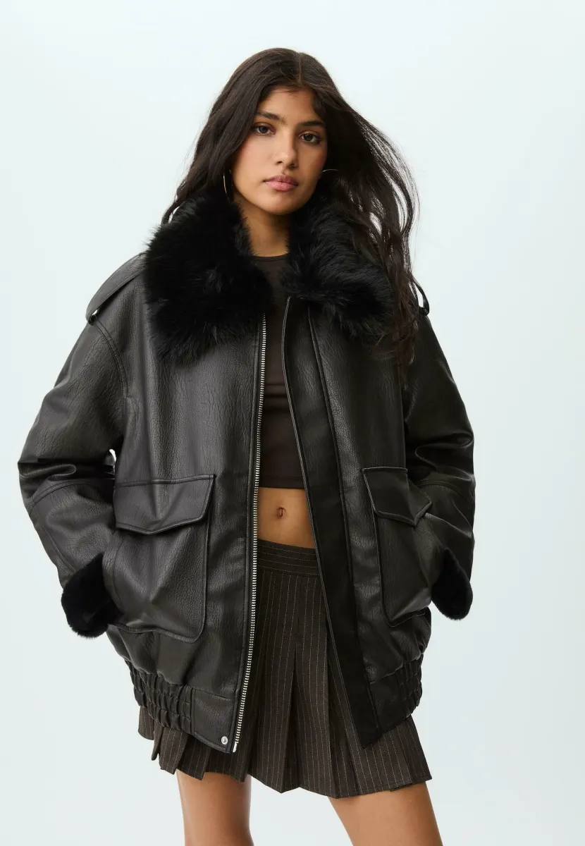 Kunstlederjacke - black